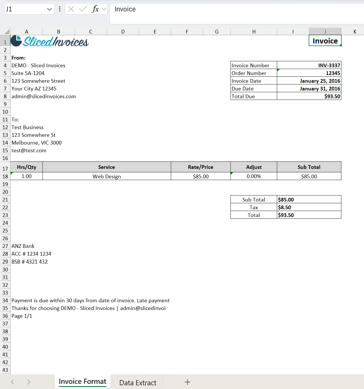Excel replication output