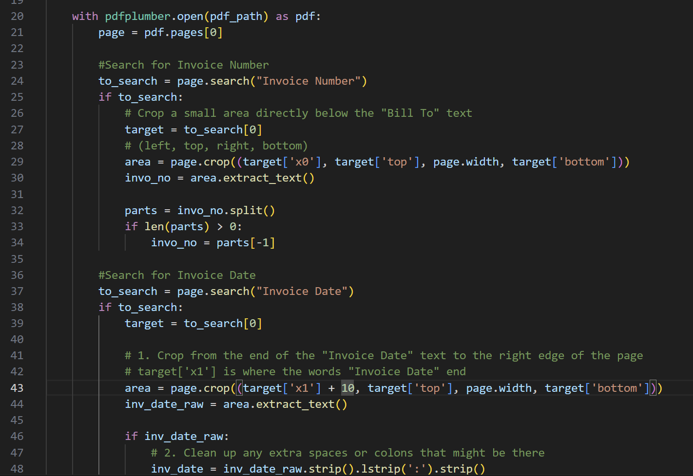 Python script for data extraction